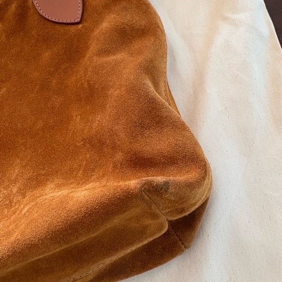 Parker Thatch Charlie Suede Top-Handle Tote Bag in Caramel Brown - Picture 12 of 16